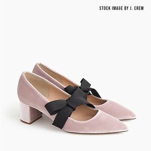 J.Crew Avery Velvet Pumps With Bow US 7.5